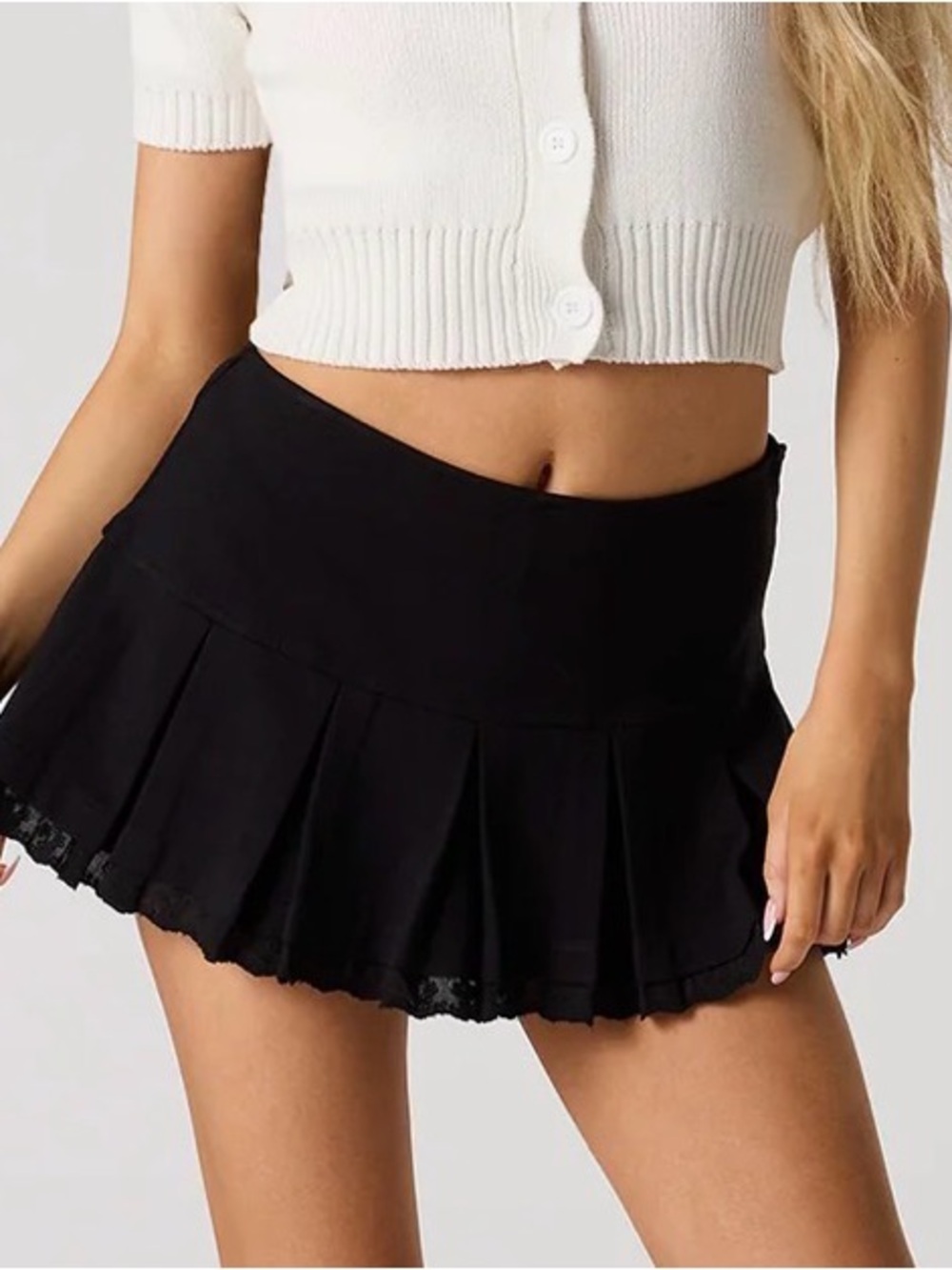 Urban Planet Black Pleated Mini Skort